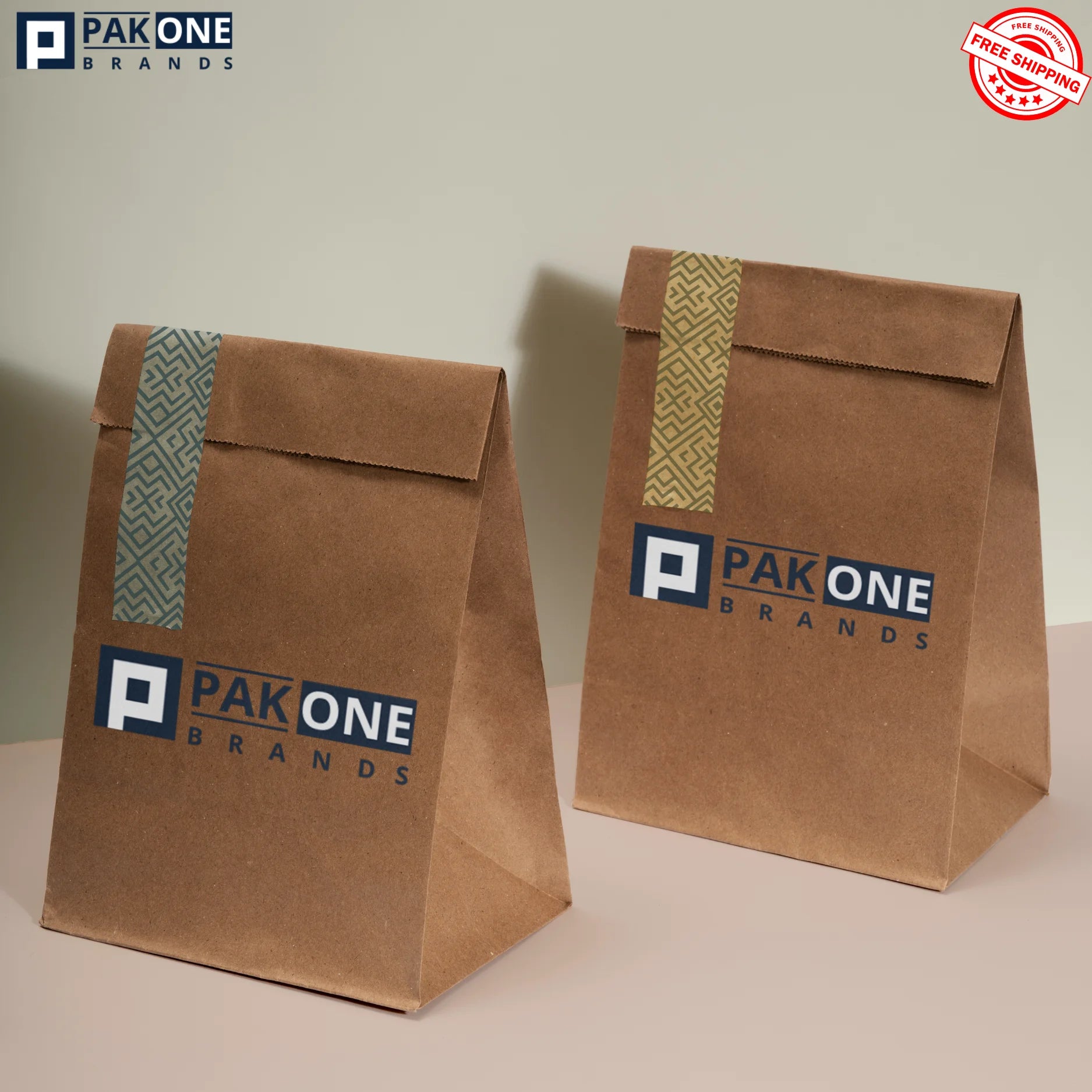 CUSTOM PAPER BAGS, NO HANDLES - 250 or 500/CASE
