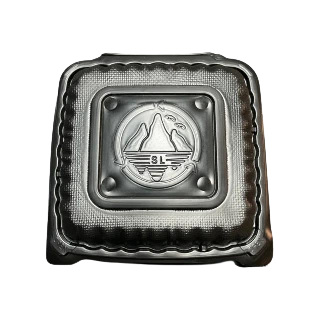 8" X 8" X 3" PLASTIC POLYPROPYLENE HINGED CONTAINER VENTED 3 COMP - 150CT