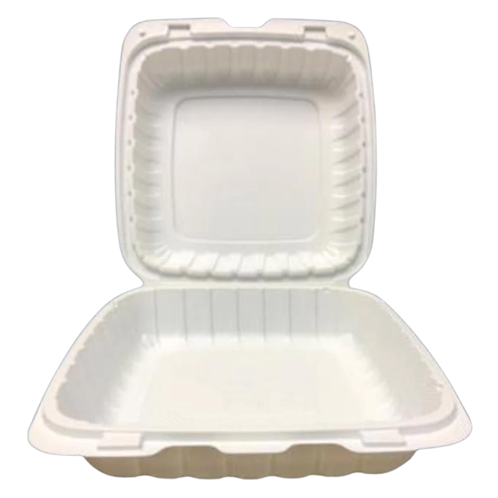 9" X 9" X 3" PLASTIC POLYPROPYLENE HINGED CONTAINER VENTED 1 COMP - 150CT