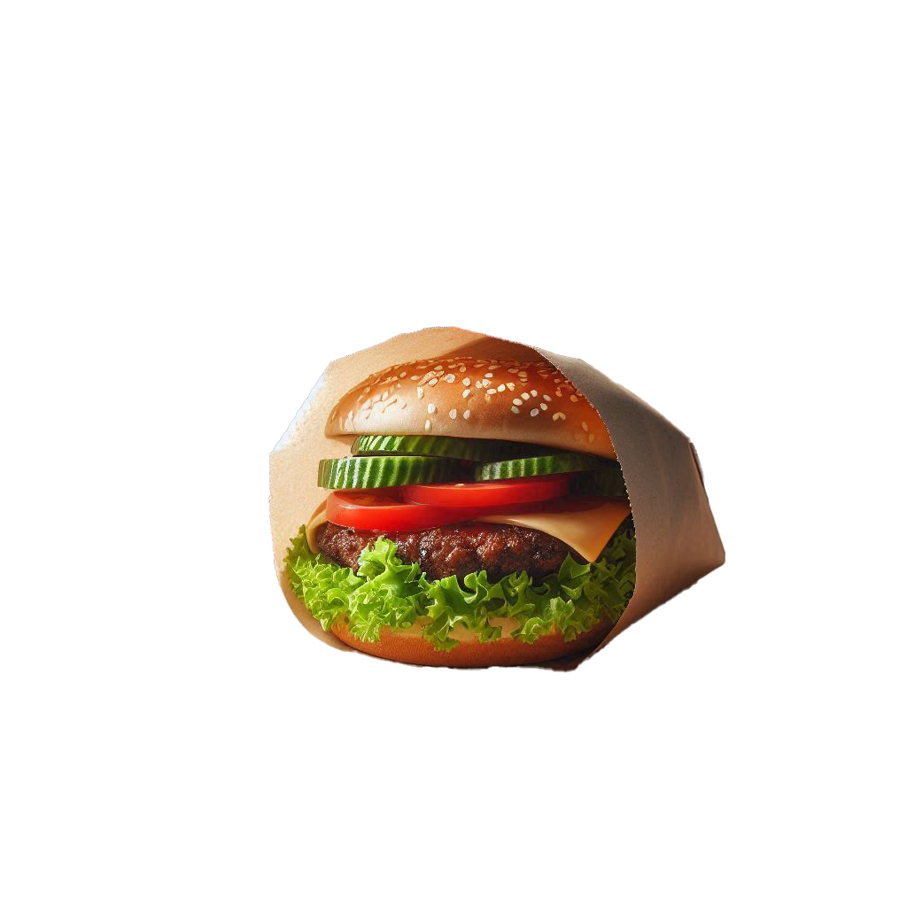 CUSTOM PAPER BURGER POUCHES - 3 COLOR - 2000/CASE