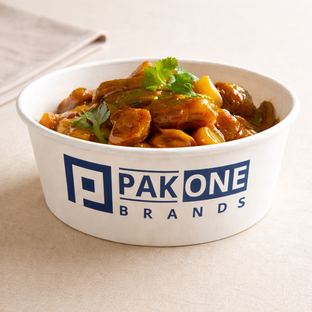 Custom Kraft/White Paper Salad Bowl 200/Case