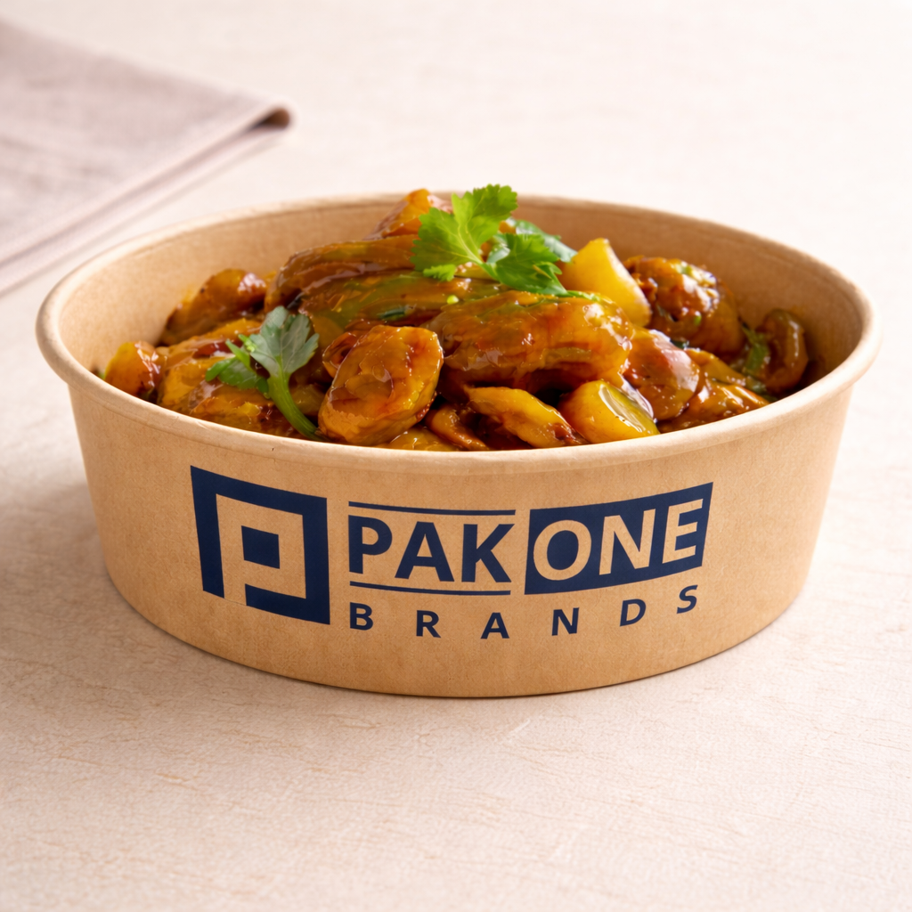 Custom Kraft/White Paper Salad Bowl 200/Case