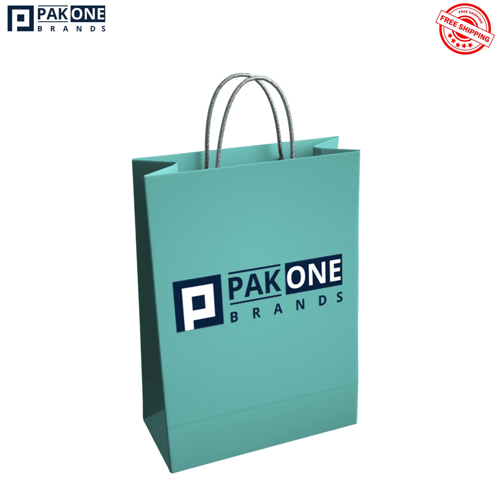 CUSTOM PAPER BAGS, TWISTED ROPE HANDLE - 2 COLOR - 250/CASE