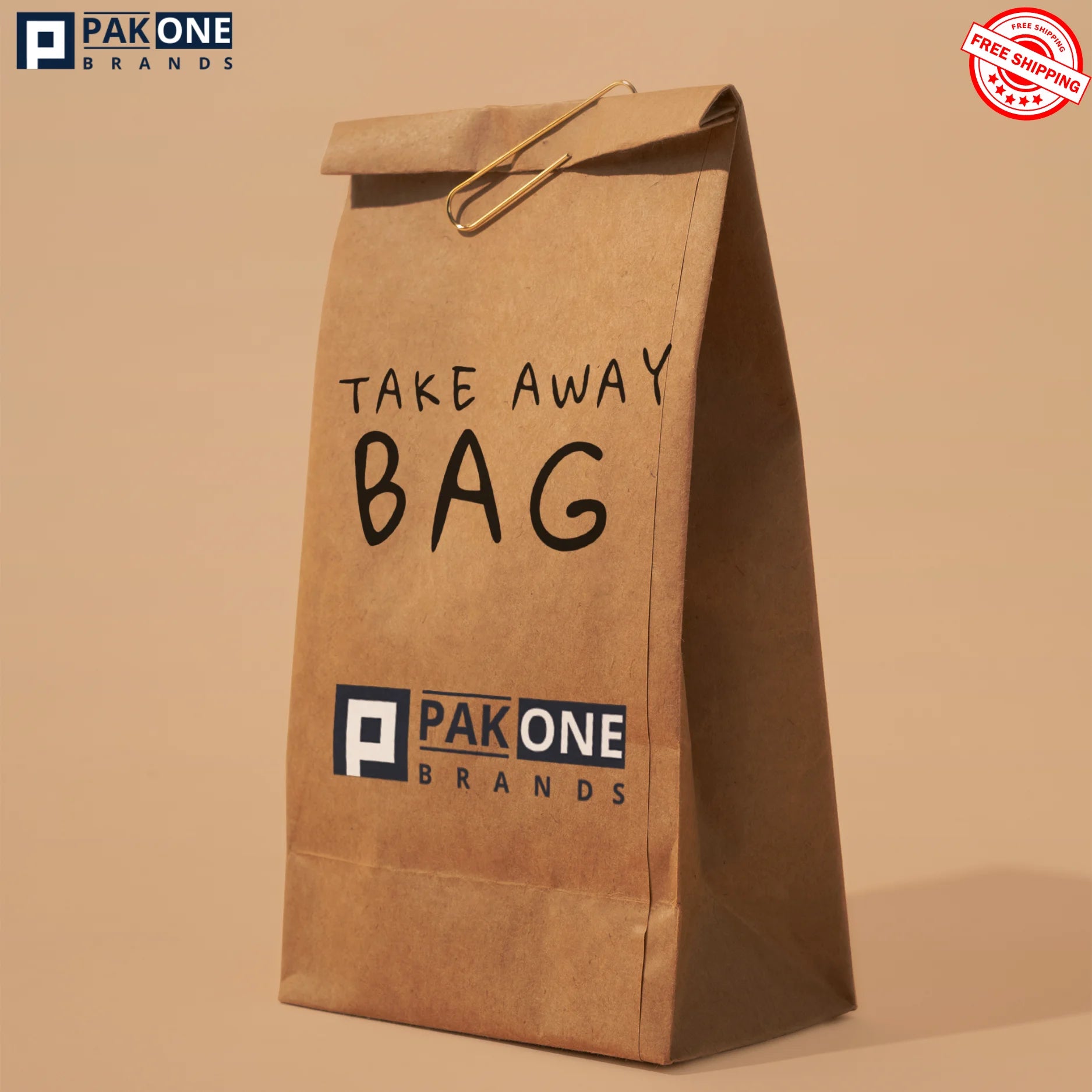 CUSTOM PAPER BAGS, NO HANDLES - 250 or 500/CASE