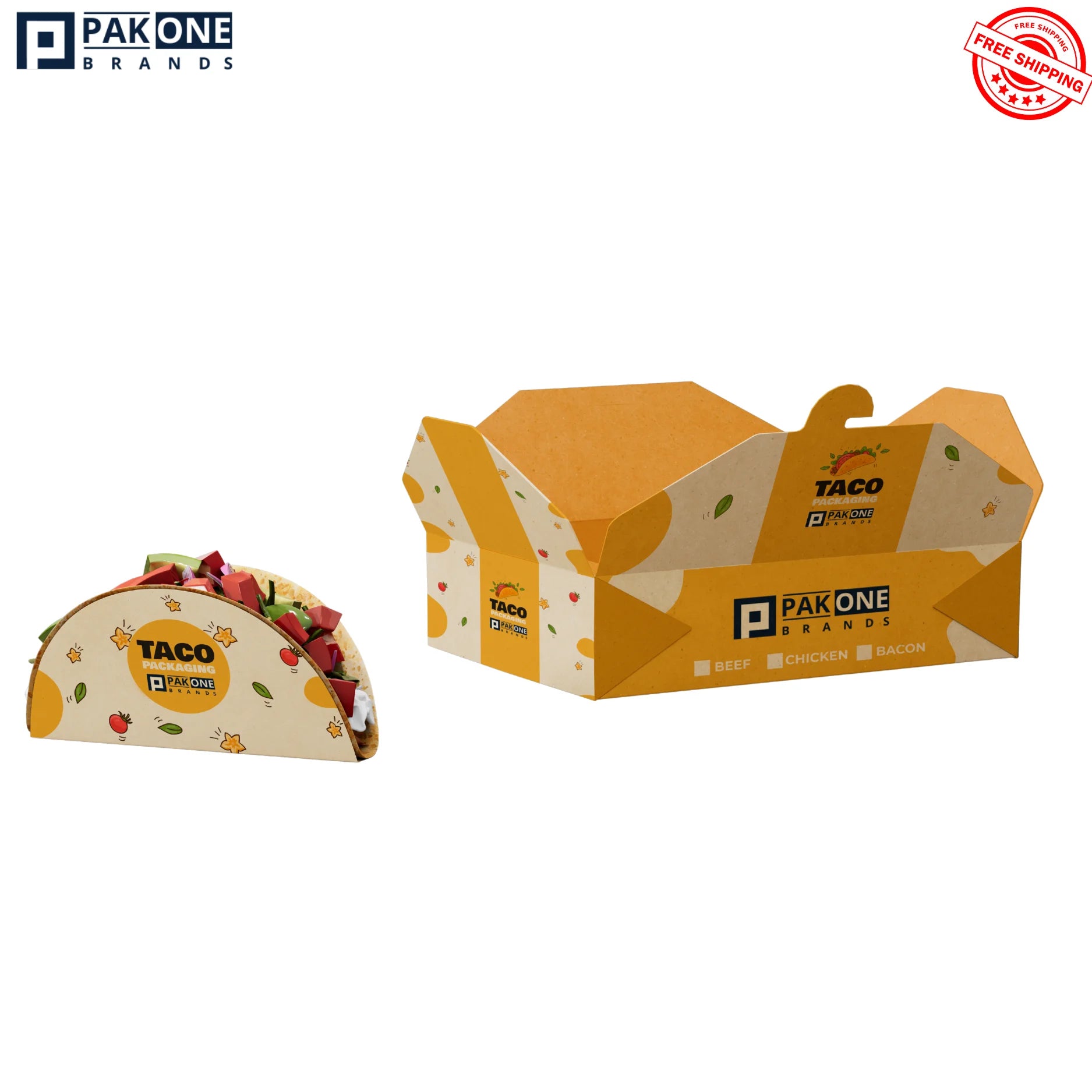 CUSTOM TACO/NACHO BOXES - 250/CASE