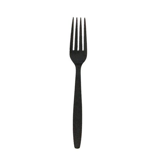 FULL SIZE HEAVY FORKS BLACK  PLASTIC POLYSTYRENE 1000 CT