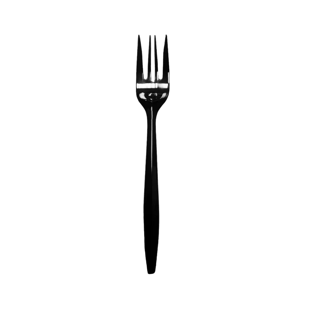 MEDIUM WEIGHT FORK BLACK PLASTIC POLYPROPYLENE 1000 CT