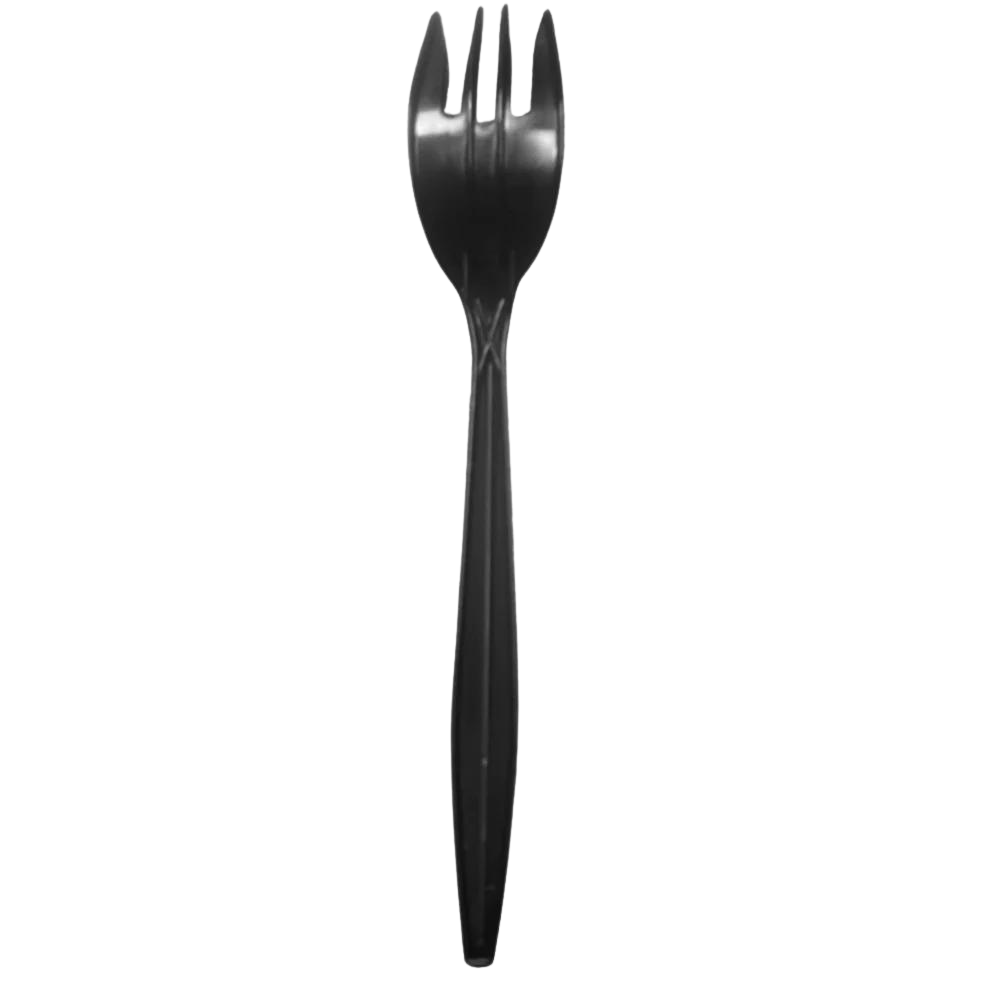 MEDIUM WEIGHT FORK BLACK PLASTIC POLYPROPYLENE 1000 CT