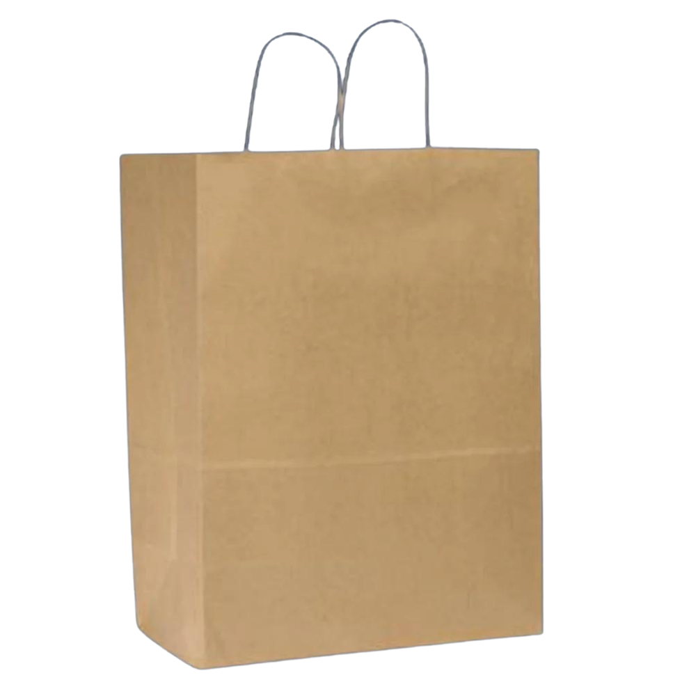 10x7x12 KRAFT PAPER SHOPPING BAG WITH HANDLE 250CT