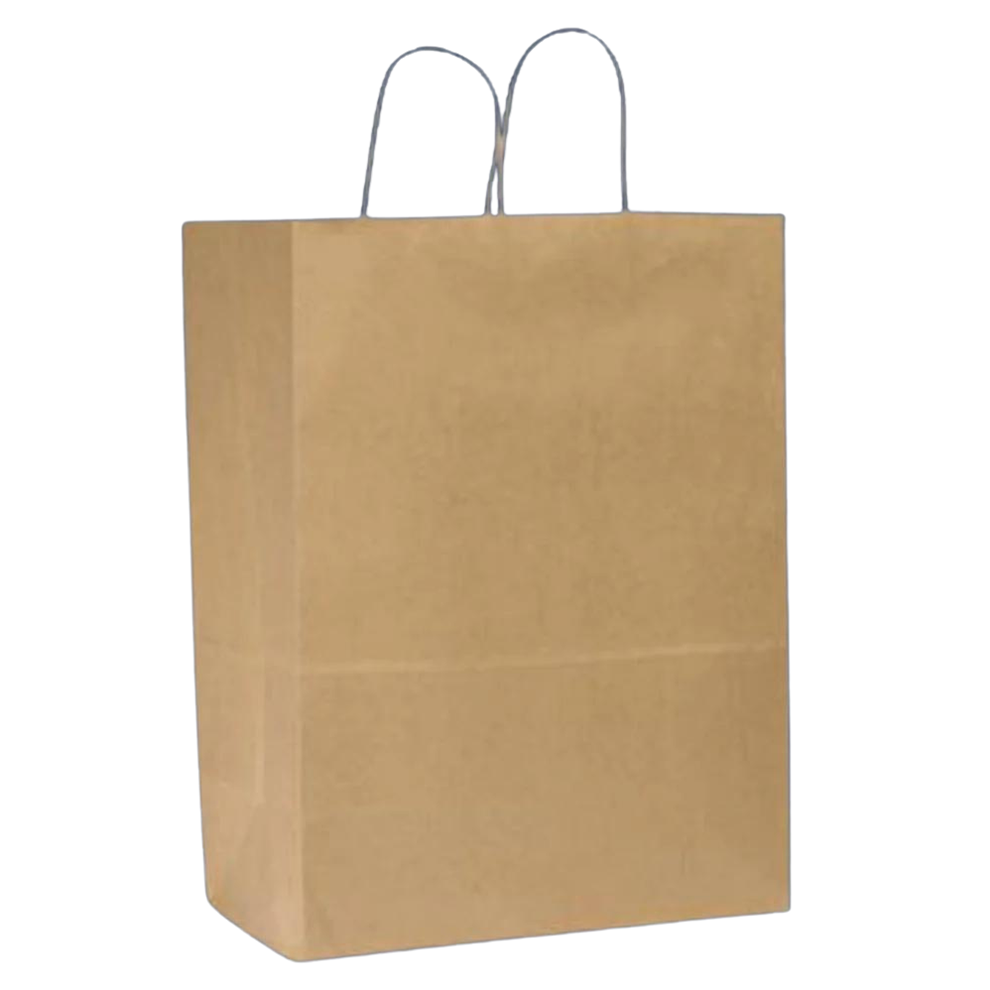 13x7x17 KRAFT PAPER SHOPPING BAG WITH HANDLE 250CT